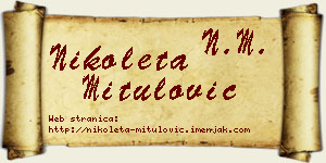 Nikoleta Mitulović vizit kartica